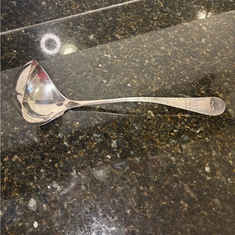 1847 Roger’s Brothers Silver Plated 13” Soup Ladle Embossed “R”